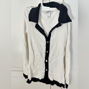 White House Black Market Ribbed White Top